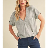 Zoie V Neck Tee