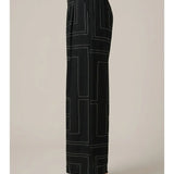 Line Stitch Wide Leg Pant