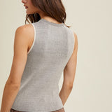 Two Tone Ribbed Sweater Tank