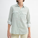 Double Pocket Striped Button Down