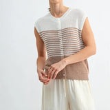 Stripe Texture Button Down Sweater
