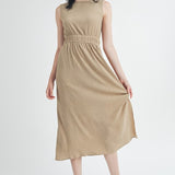 Textured Waist Midi Dress