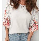 Half Sleeve Floral Print Top