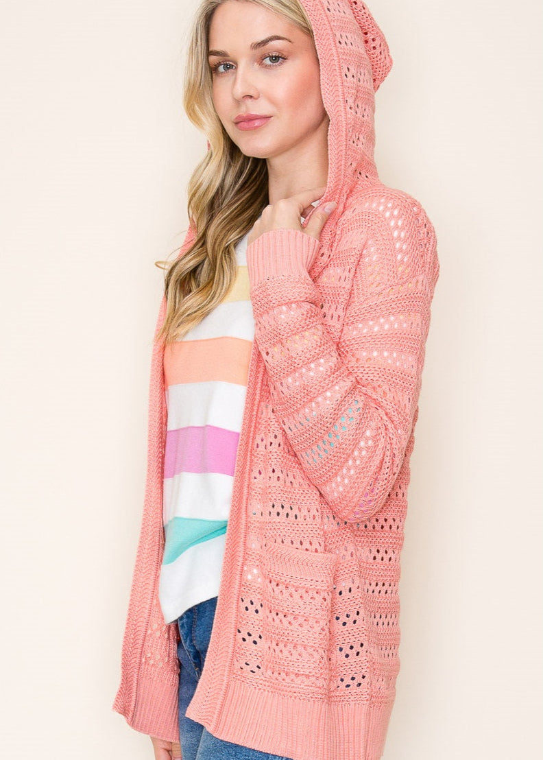 Crochet-like Hooded Cardi