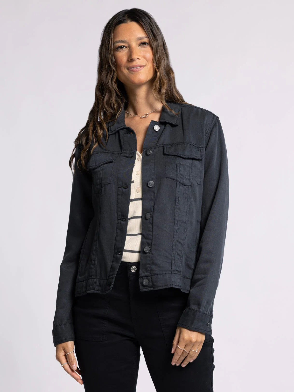 MONO B Crop Denim Jacket