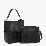 Abby Lizard Bucket Bag (Black)