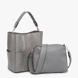 Abby Lizard Bucket Bag (Grey)