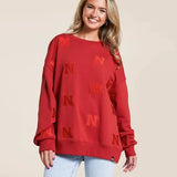 Nebraska Ritter Repeat Lantern Sleeve Crew