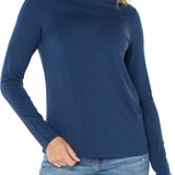 Long Sleeve Mock Neck Knit Top (Liverpool)