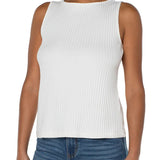 Sleeveless Boatneck Rib Knit Tank (Liverpool)