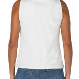 Sleeveless Boatneck Rib Knit Tank (Liverpool)