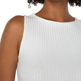 Sleeveless Boatneck Rib Knit Tank (Liverpool)