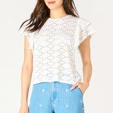 Short Sleeve Eyelet Top