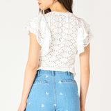 Short Sleeve Eyelet Top