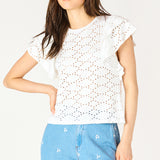 Short Sleeve Eyelet Top