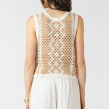 Button Back Open Work Sweater Tank (Dex)