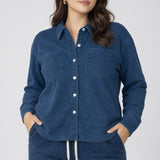 Washed Knit Button Down Shirt (Plus) (Dex)