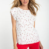 Flutter Sleeve Boat Neck Knit Top (Liverpool)