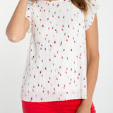 Flutter Sleeve Boat Neck Knit Top (Liverpool)