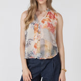 Flowy Button Front Tank Blouse (Dex)