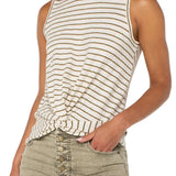 Sleeveless Crew Neck Twist Front Knit Tank (Liverpool)