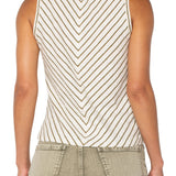 Sleeveless Crew Neck Twist Front Knit Tank (Liverpool)
