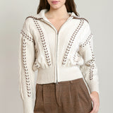 Cable Zip Up Cardigan (Dex)