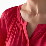 Short Sleeve Half Placket Woven Blouse (Liverpool)