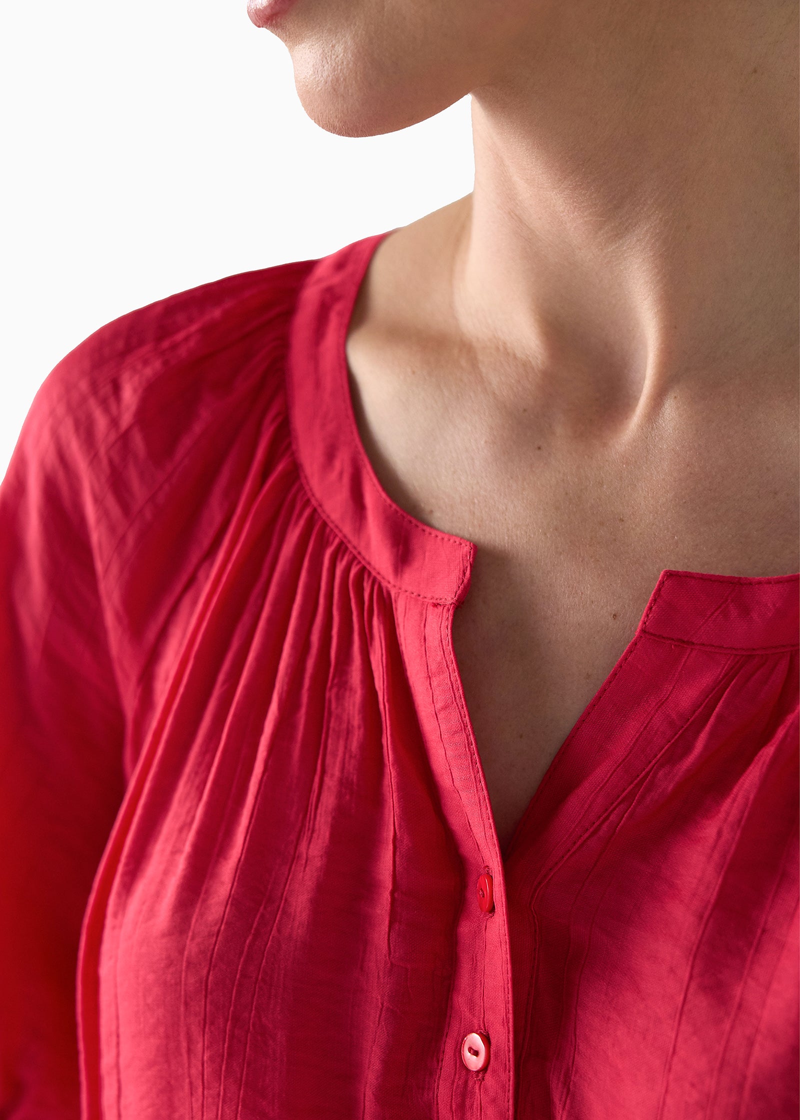 Short Sleeve Half Placket Woven Blouse (Liverpool)