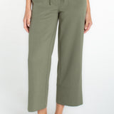Pull On Tie Waist Wide Leg Ankle Pant (Liverpool)