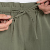 Pull On Tie Waist Wide Leg Ankle Pant (Liverpool)