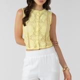 Lace Cutout Button Front Tank (Dex)