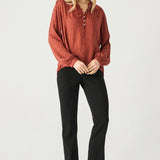 Half Placket Jacquard Blouse (Dex)