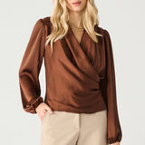 That's A Wrap Satin Blouse (Dex)