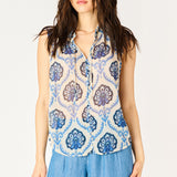 Blue Medallion Sleeveless Blouse (Dex) (Plus)