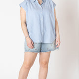 Chambray Collared Top (Dex) (Plus)
