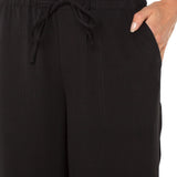 Pull On Tie Waist Wide Leg Ankle Pant (Liverpool)