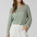 Scalloped Hem Open Stitch Sweater (Dex)