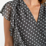 Ruffle Sleeve Draped Blouse (Liverpool)