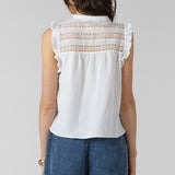 Lace Insert Button Front Blouse (Dex)