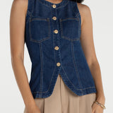 Crew Neck Split Front Vest (Liverpool)