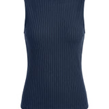 Sleeveless Boatneck Rib Knit Tank (Liverpool)