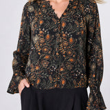 Long Sleeve Woven Blouse w/ Pintuck (Liverpool)