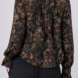 Long Sleeve Woven Blouse w/ Pintuck (Liverpool)