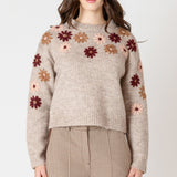 Floral Applique Crewneck Sweater (Dex)