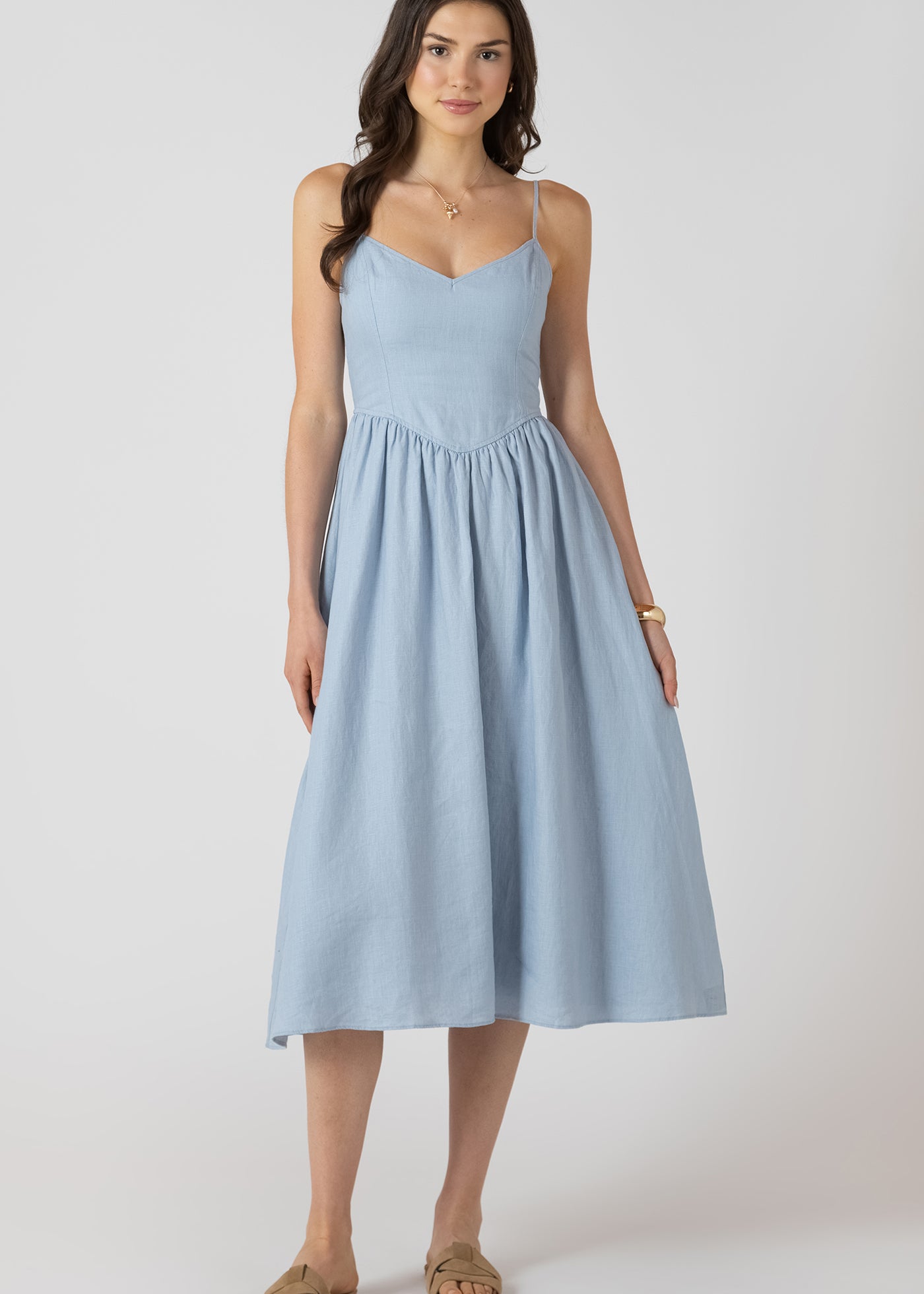 dex denim midi dress Free People Dex Denim Midi Dress in Blue