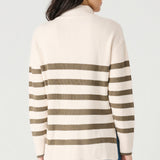 Half Zip Striped Sweater Top (Dex) (Plus)