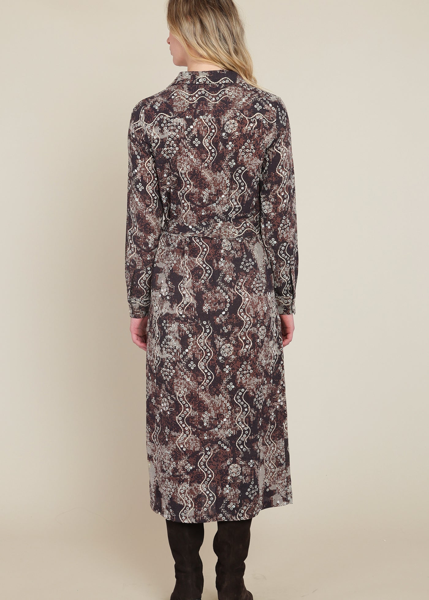 Belted Shirt Dress (Dex Black Tape)