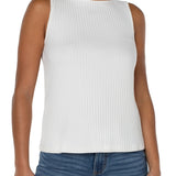 Sleeveless Boatneck Rib Knit Tank (Liverpool)