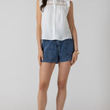 Lace Insert Button Front Blouse (Dex)